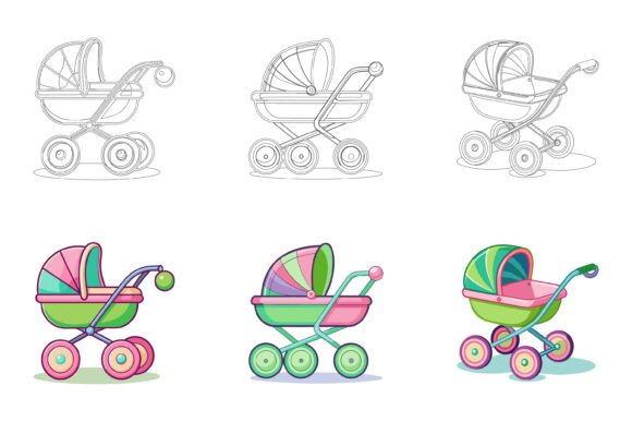 Baby Carriage Transformer: A Versatile Vector Illustration Asset