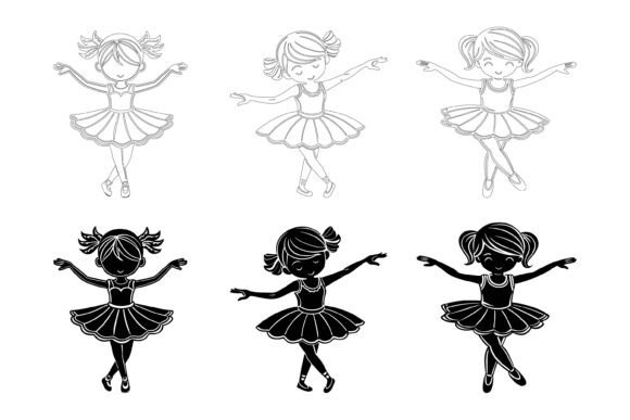 Ballerina Girls Illustration Set