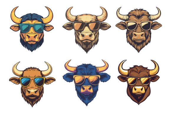 Bull Head with Sunglasses: The Ultimate Illustration Asset for Creative Projects