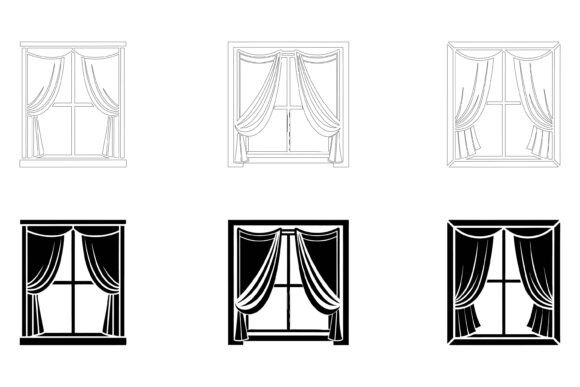 Curtain Window Room: An Illustration Set for Diverse Projects